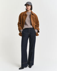 Zopfstrick Rundhalspullover aus Wolle