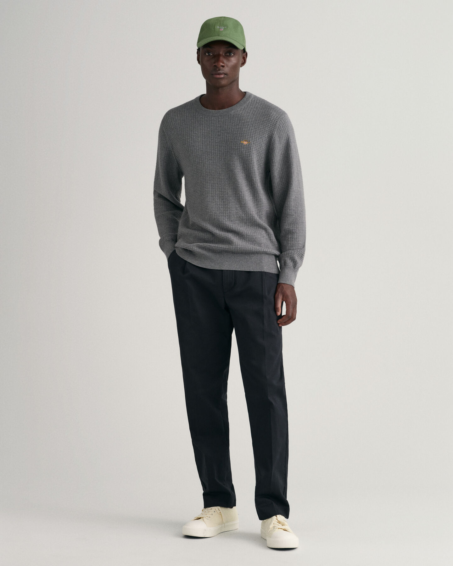 Struktur Rundhalspullover aus Baumwolle