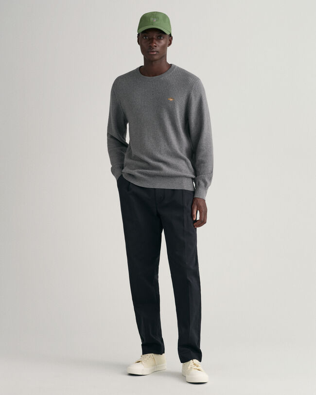 Struktur Rundhalspullover aus Baumwolle