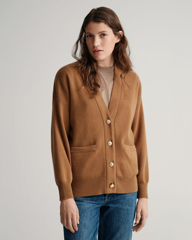 Einfarbiger Oversized Strickjacke