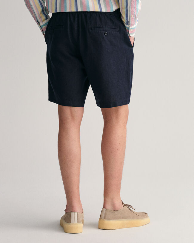 Leinenshorts mit Kordelzug