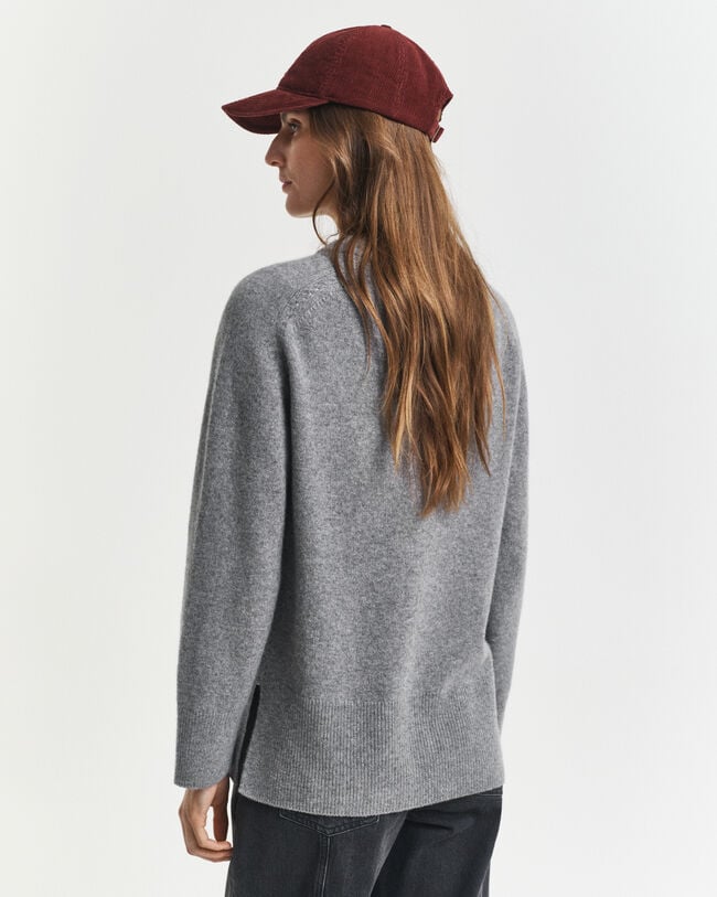 Weicher Rundhalspullover aus Wolle mit Kaschmiranteil