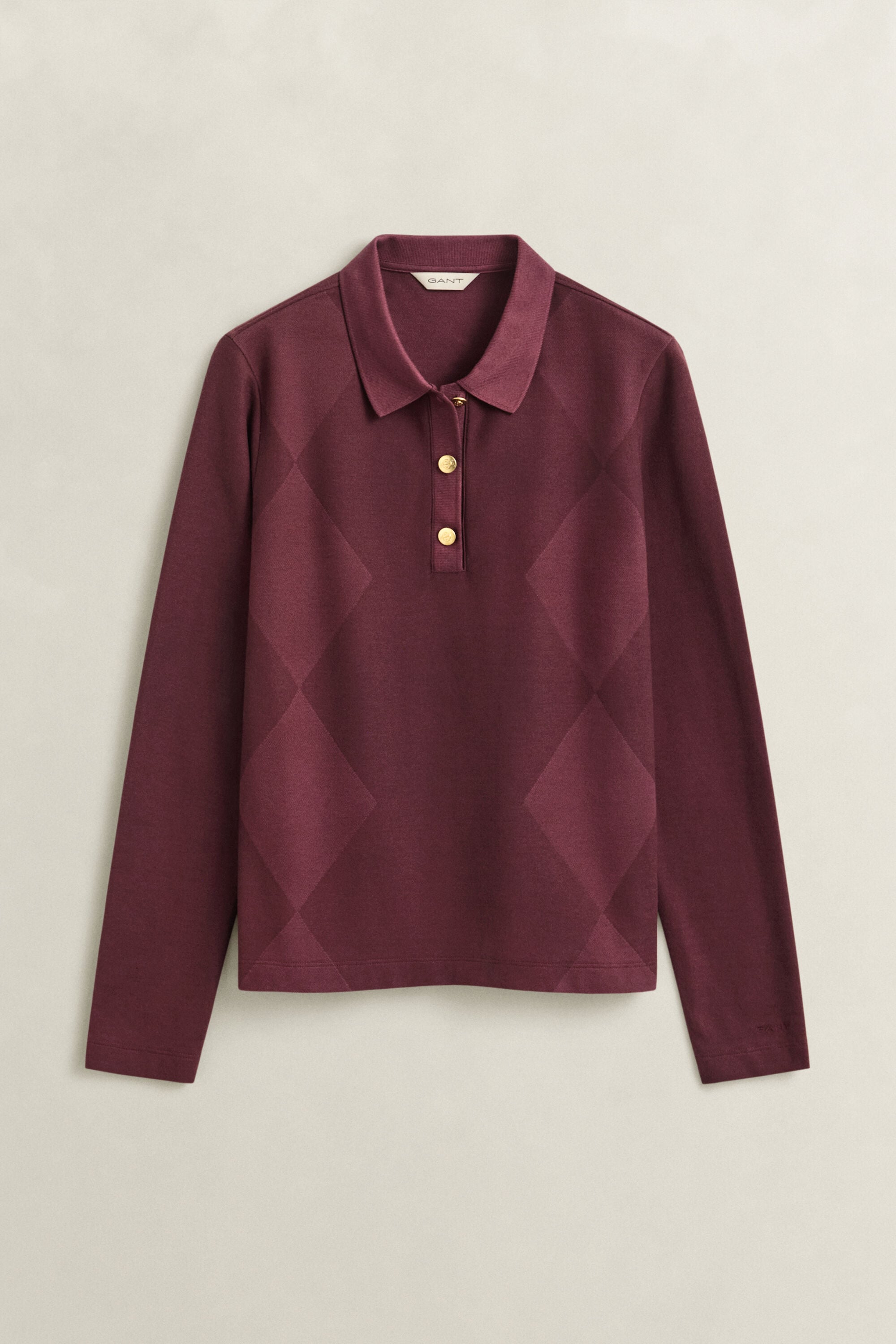 Argyle Langarm-Poloshirt