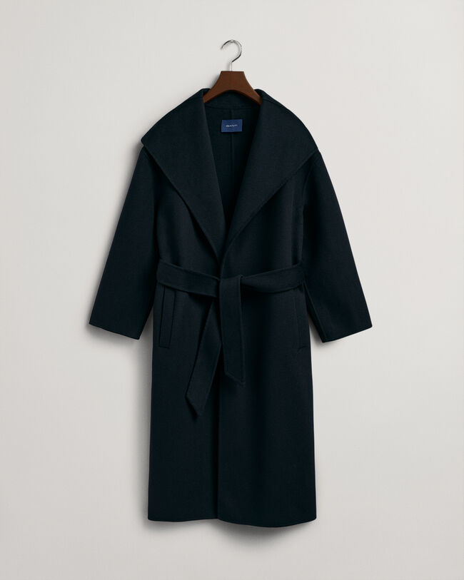 Handgen&auml;hter Mantel mit G&uuml;rtel