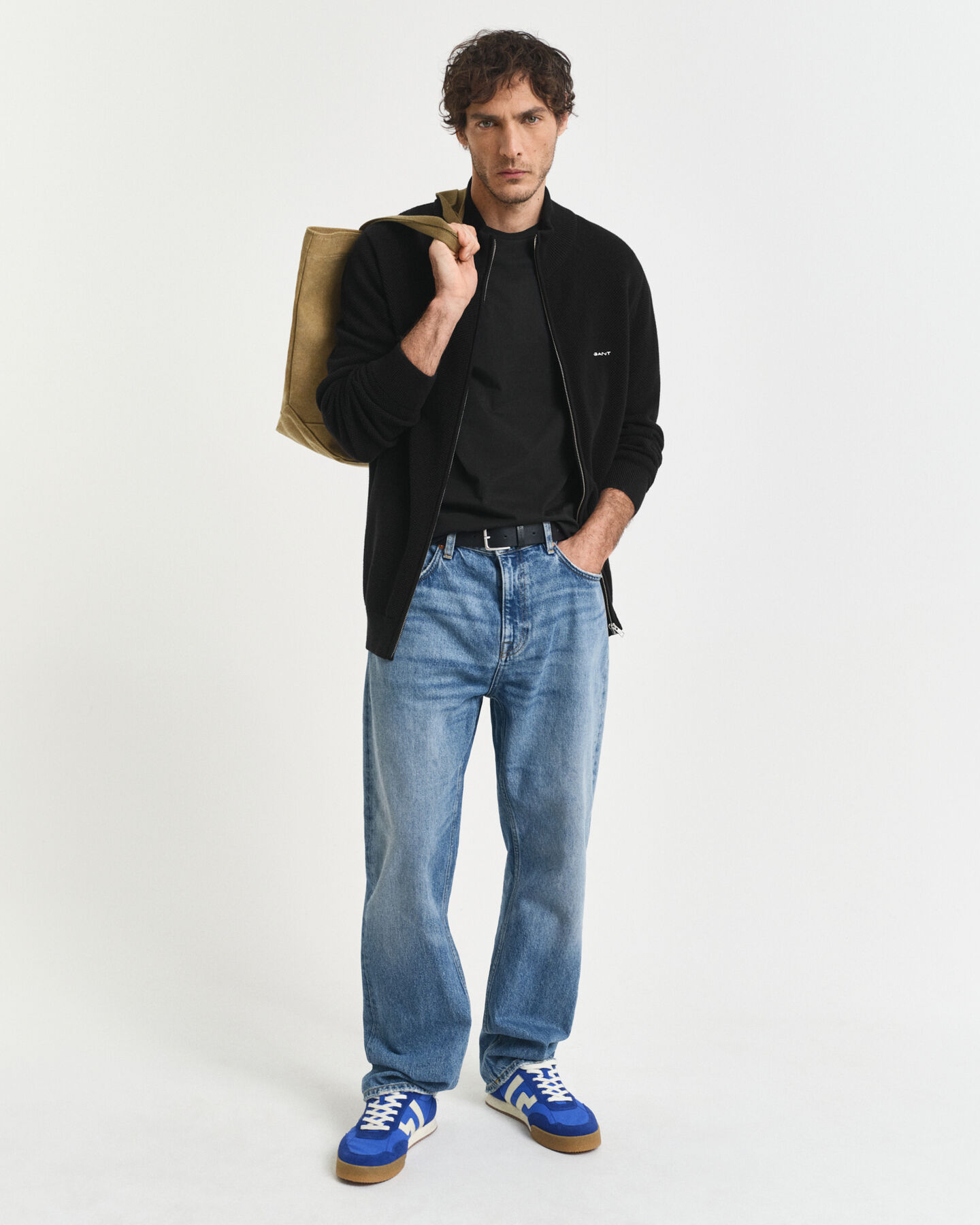 Strickjacke aus Baumwoll-Piqué