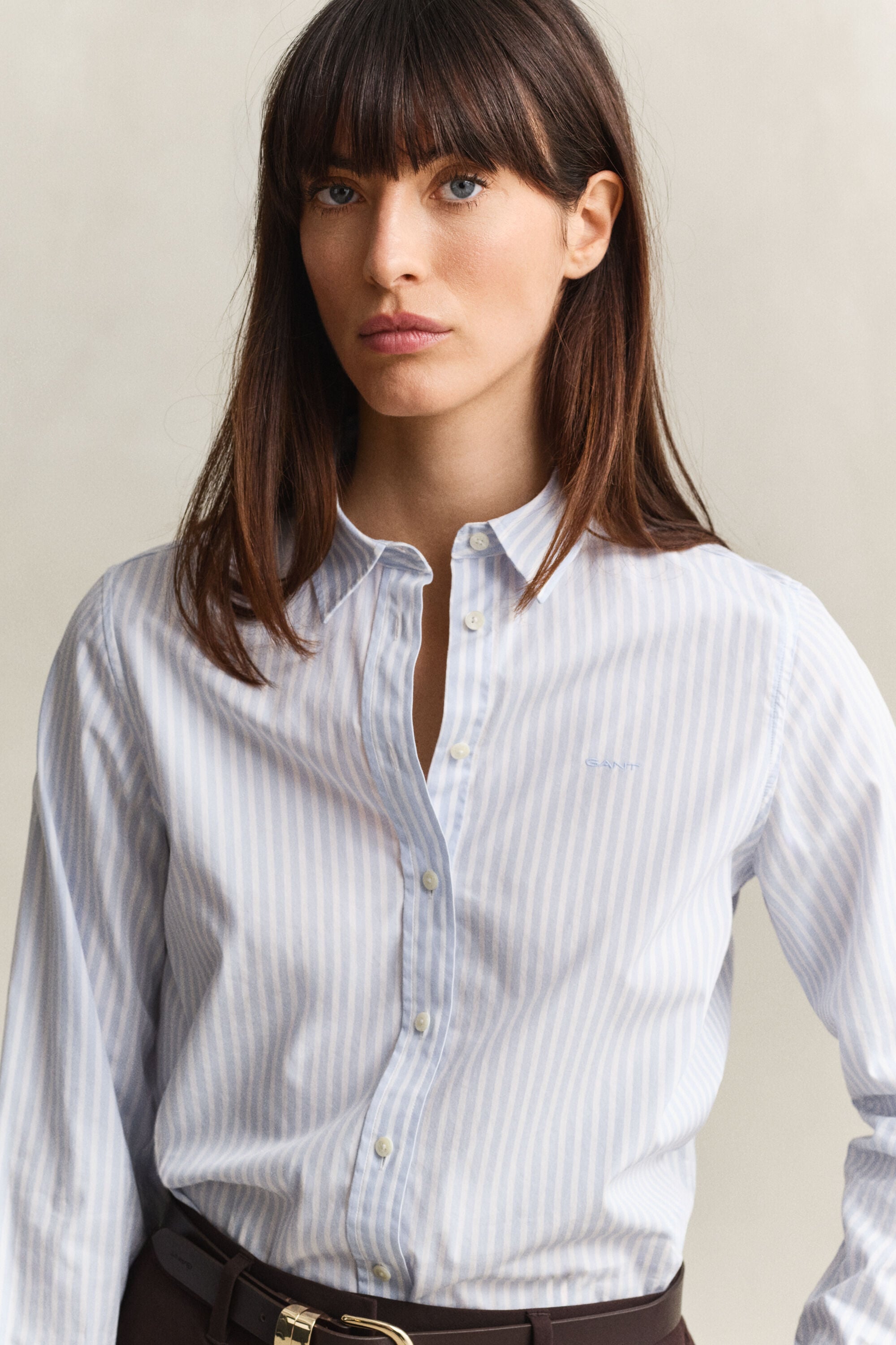 Regular Fit Classic Popeline-Bluse mit Streifen