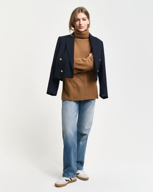 Herringbone Rollkragenpullover mit Detail