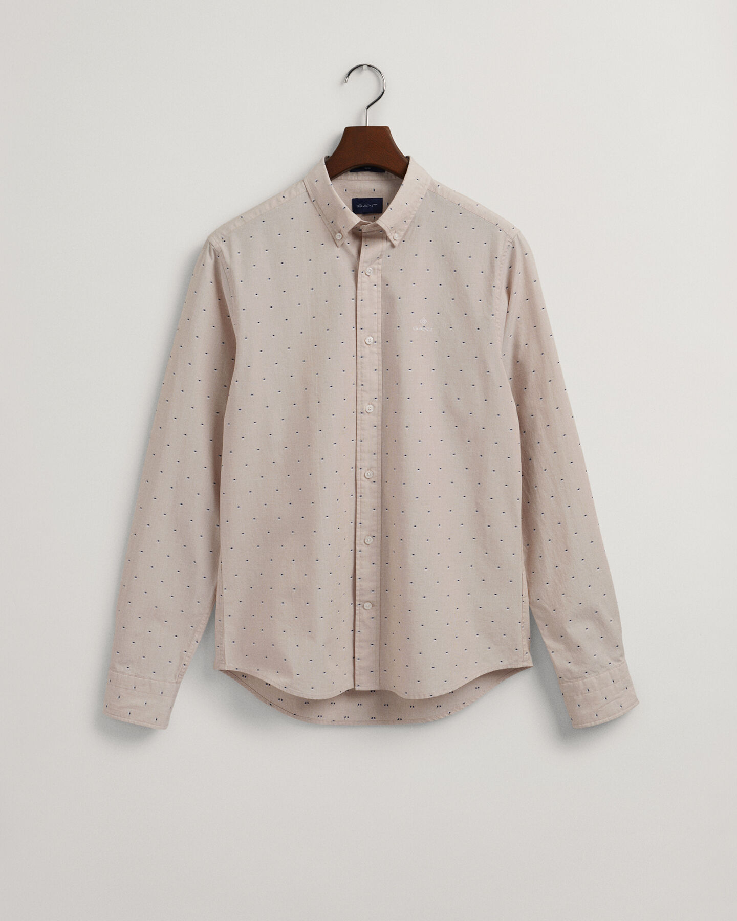 Slim Fit Dobby Hemd mit Punkten