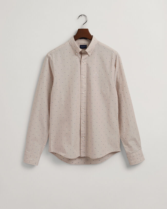 Slim Fit Dobby Hemd mit Punkten