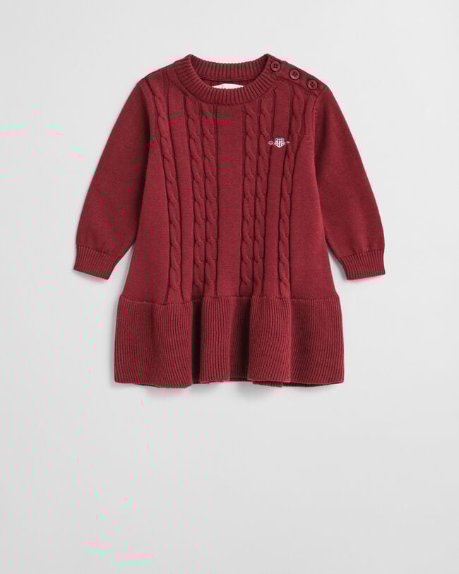 Baby Girls Zopfstrick Kleid aus Baumwolle