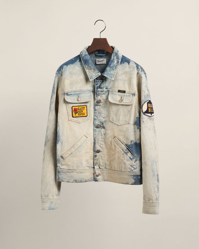 Wrangler x GANT Jeansjacke in ausgeblichener Optik
