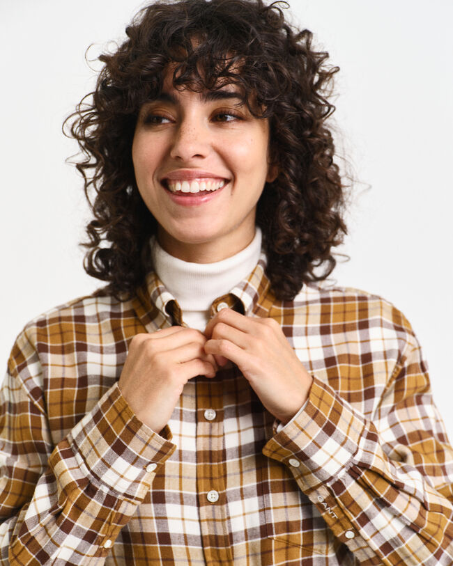Relaxed Fit Flanellbluse mit Karomuster
