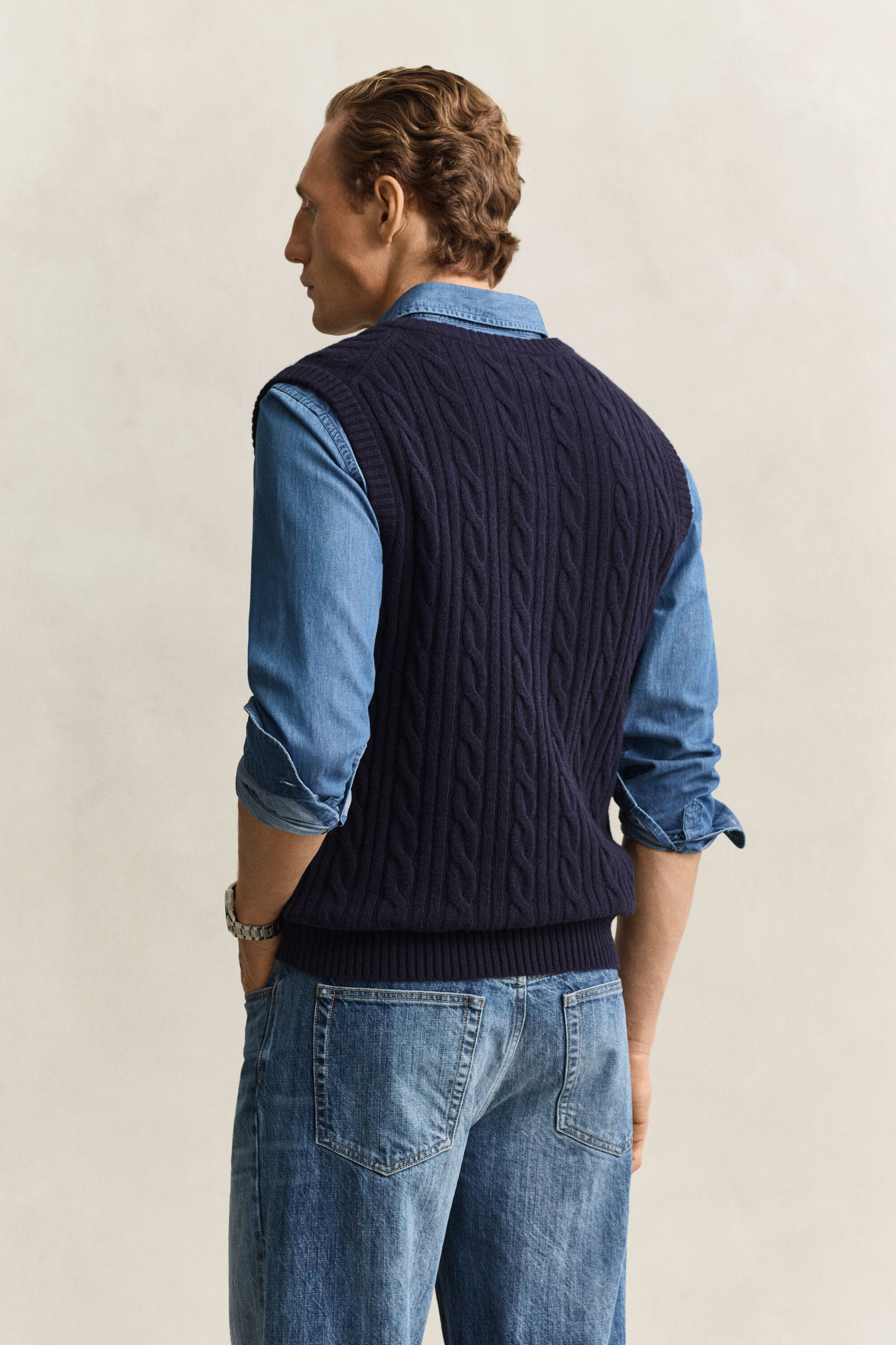Zopfstrick Pullunder aus Lambswool