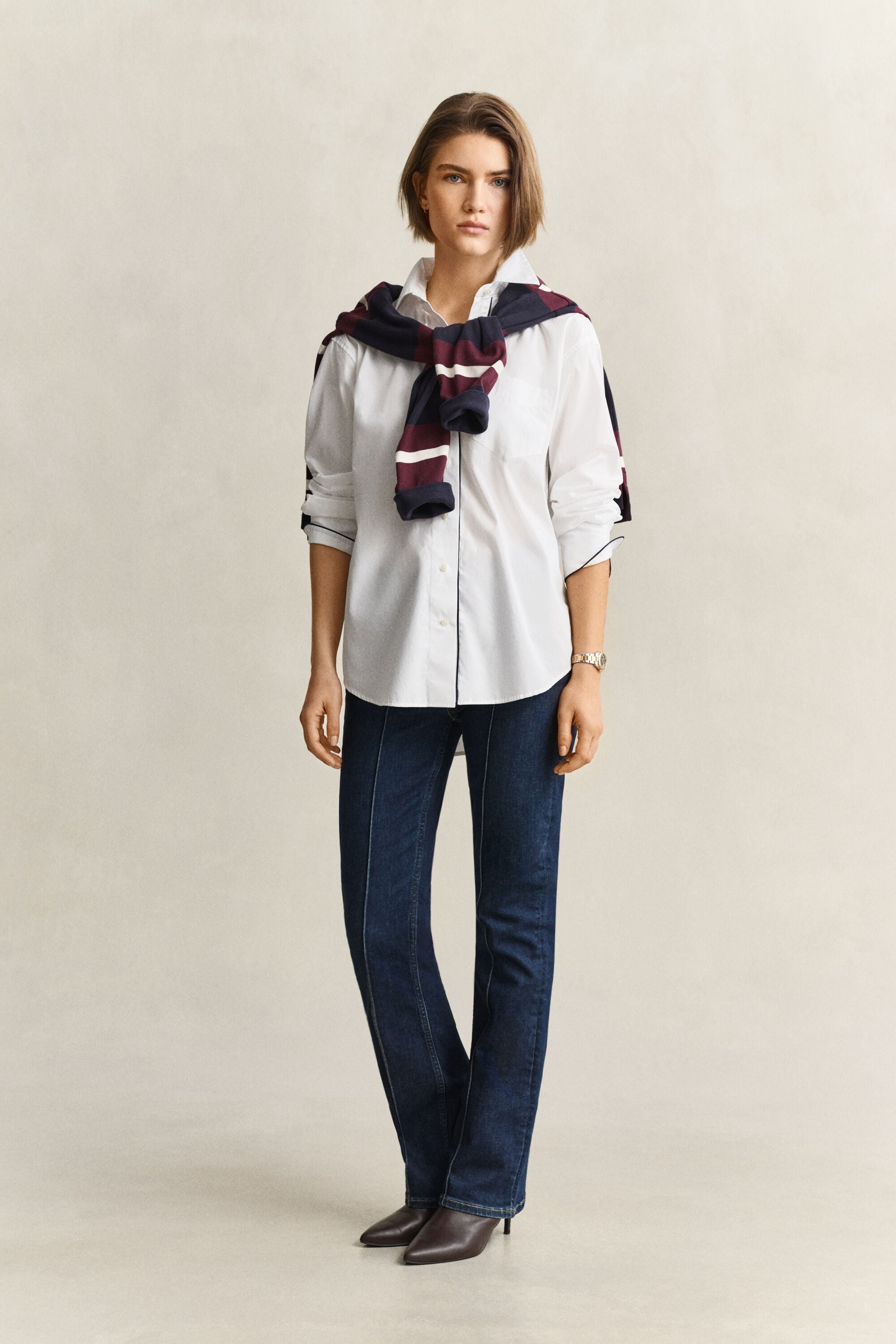 Bluse mit Paspeln