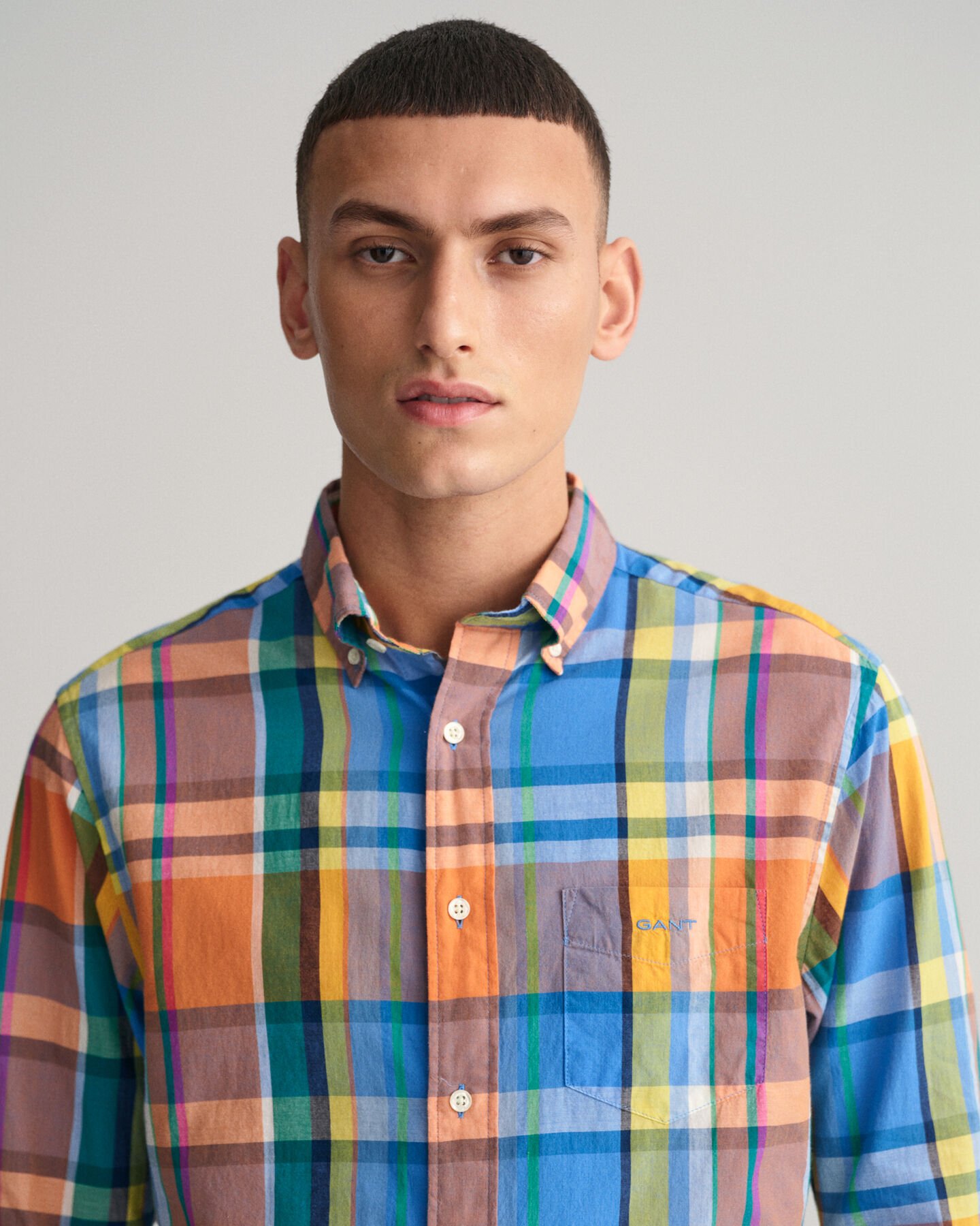 Farbenfrohes Regular Fit Madras-Hemd