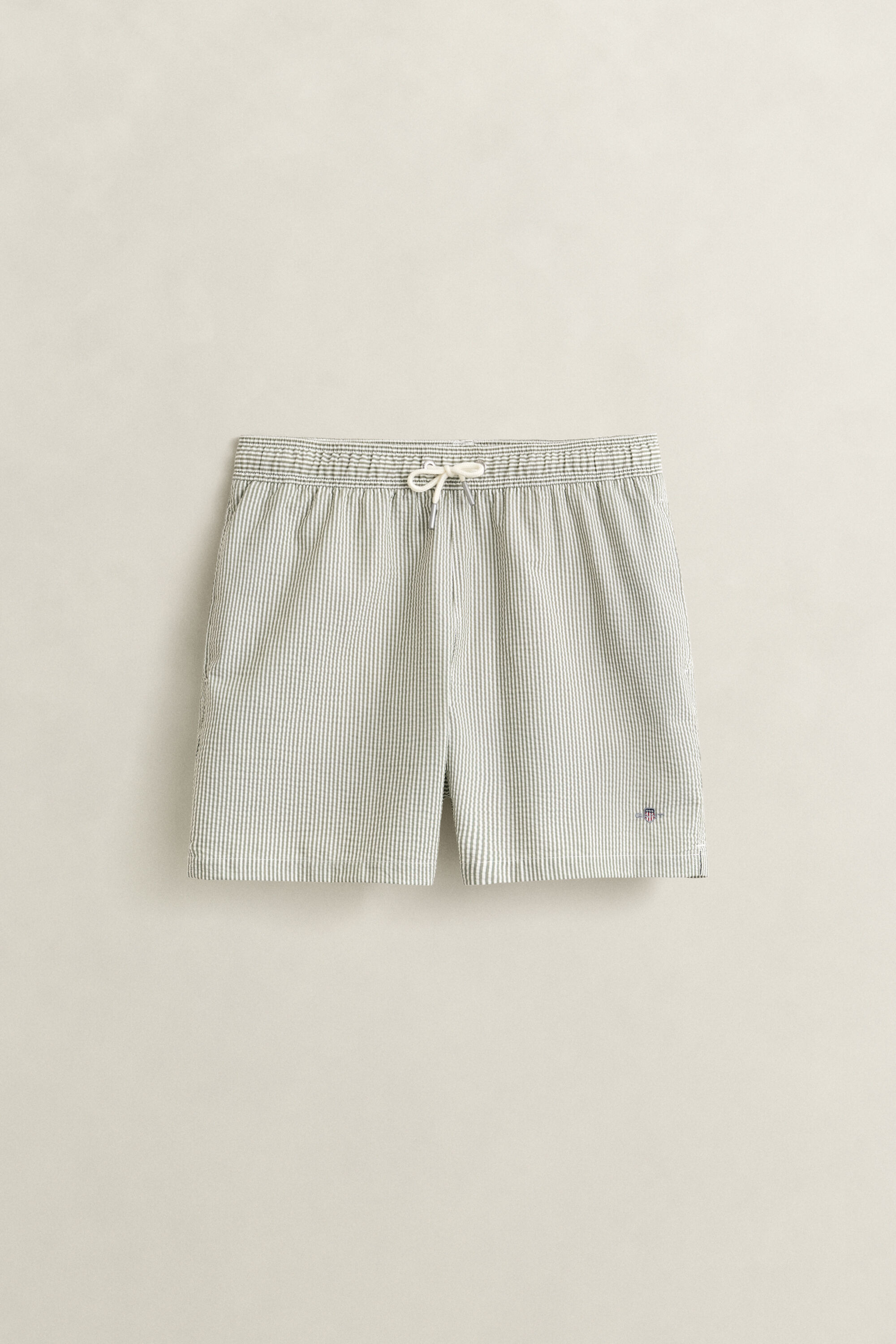 Gestreifte Seersucker Badeshorts