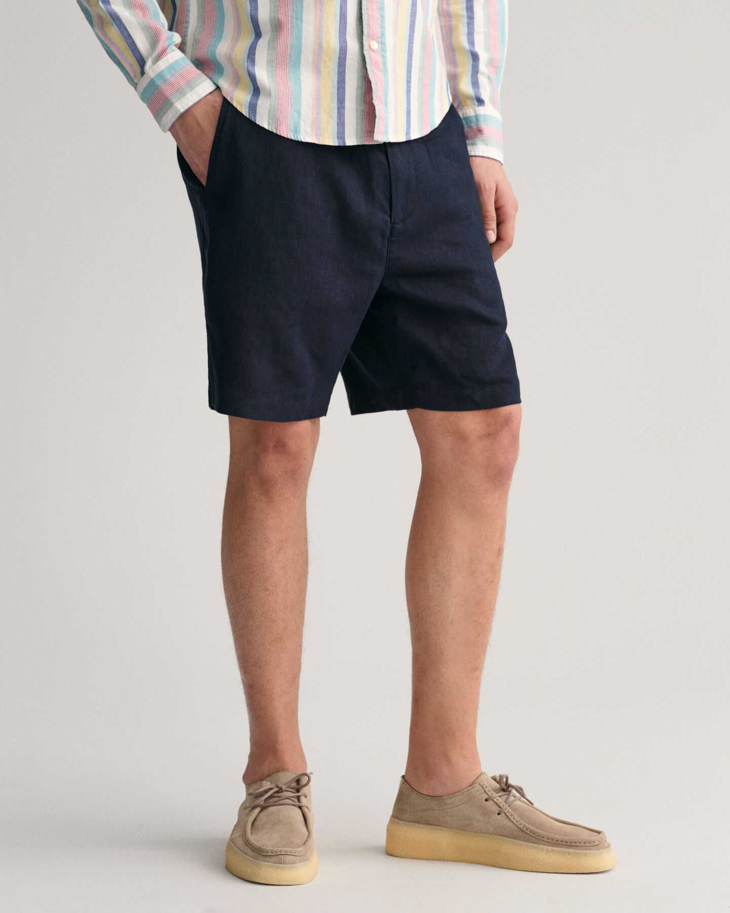 Leinenshorts mit Kordelzug