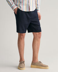 Leinenshorts mit Kordelzug