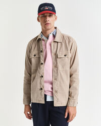 Regular Fit Hemdjacke aus Baumwolle und Leinen