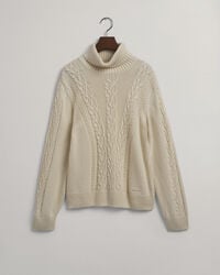 Teen Girls Rollkragenpullover mit Zopfmuster