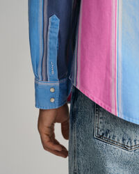 Relaxed Fit Heavy Twill Hemd mit Streifen