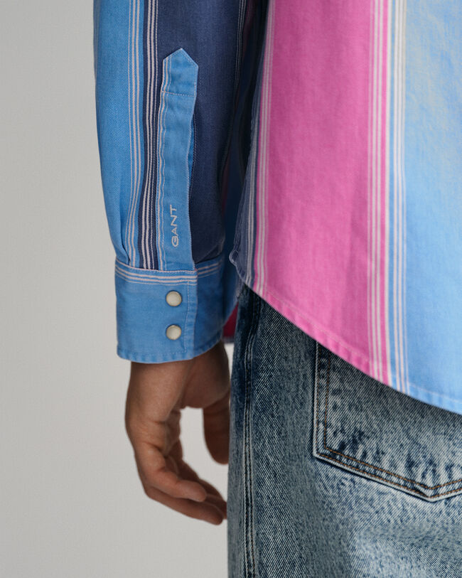 Relaxed Fit Heavy Twill Hemd mit Streifen