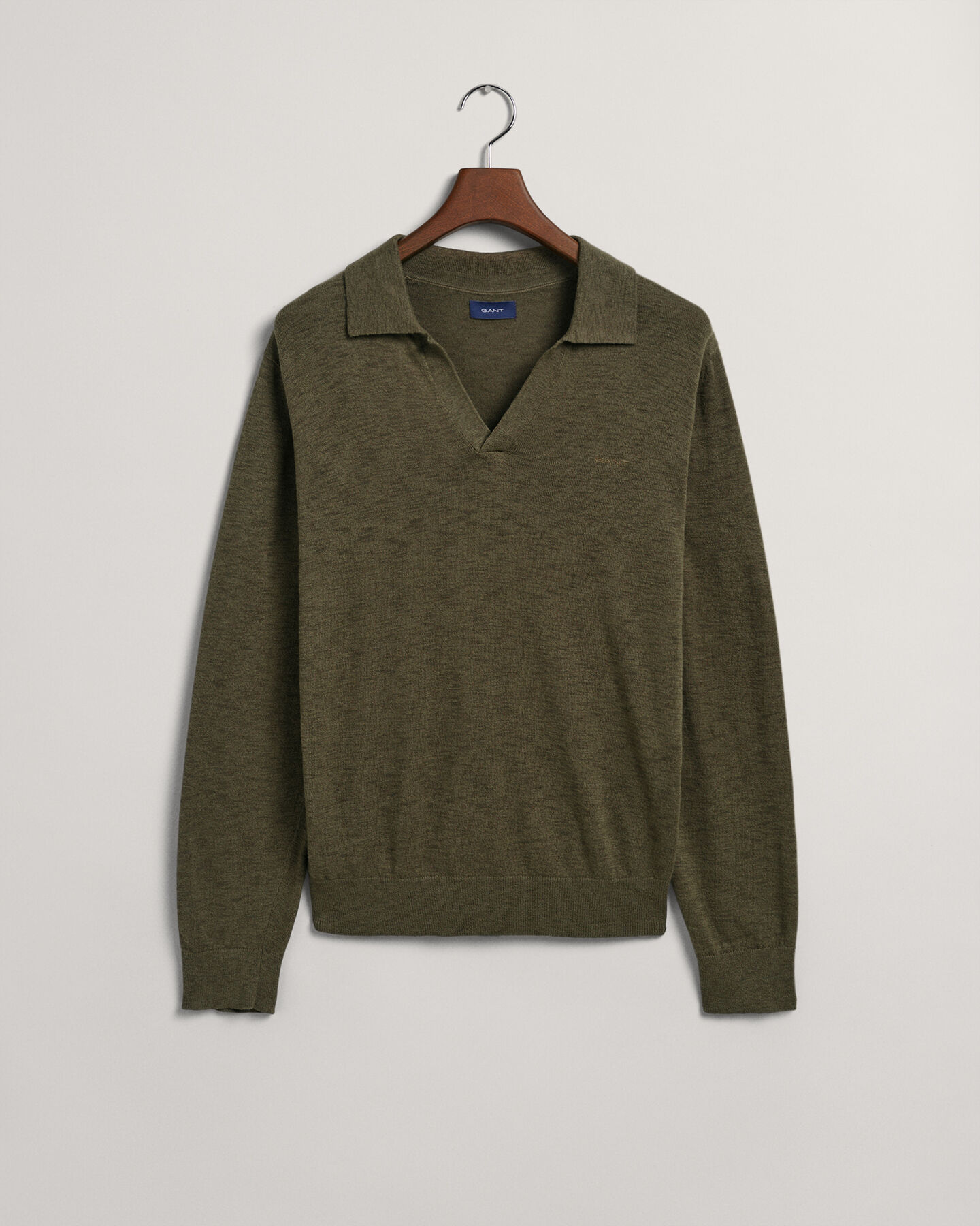 Baumwoll Leinen Polopullover