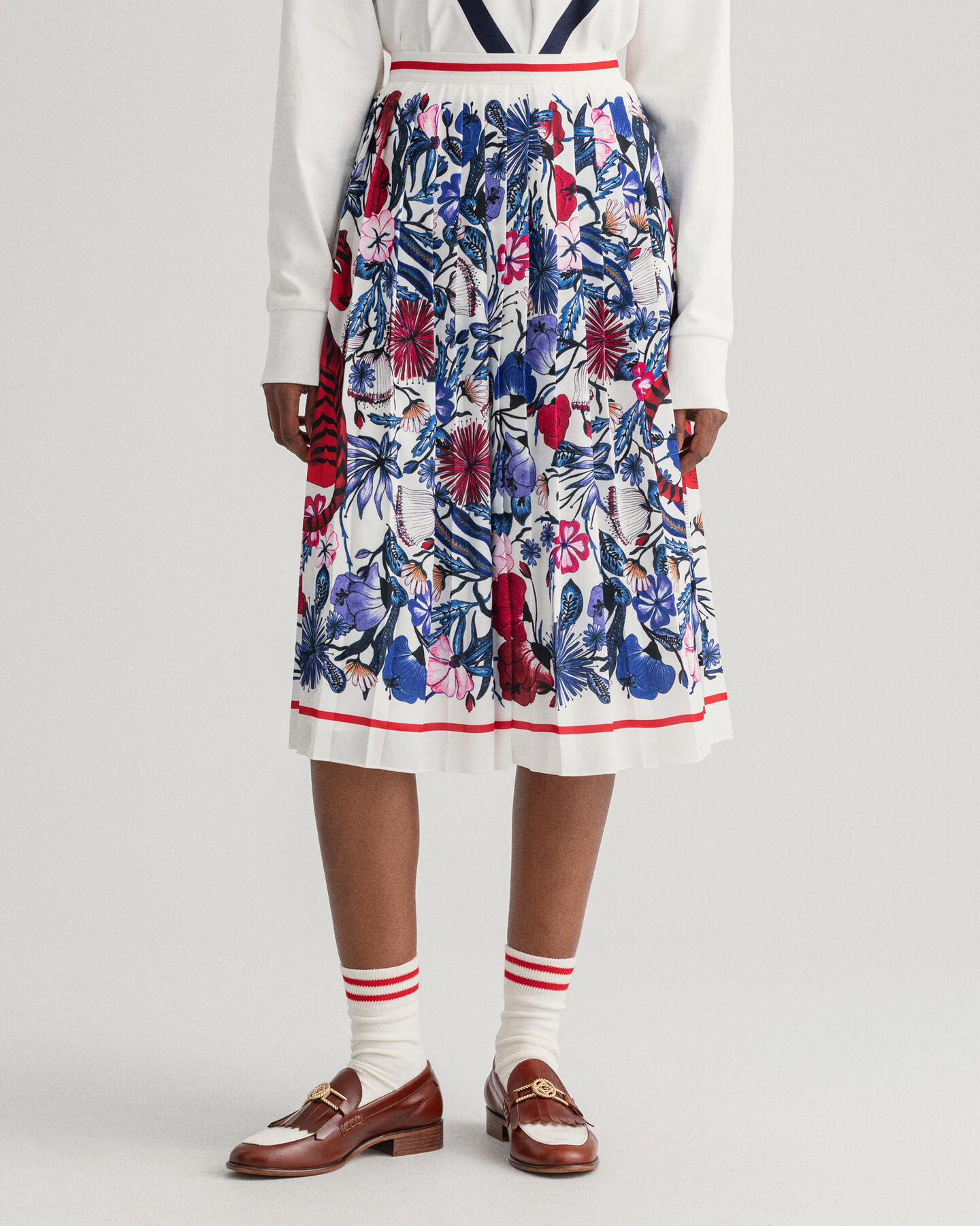 Tiger Floral Faltenrock