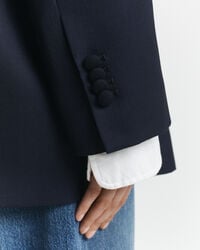 Oversized Hopsack Blazer aus Wolle