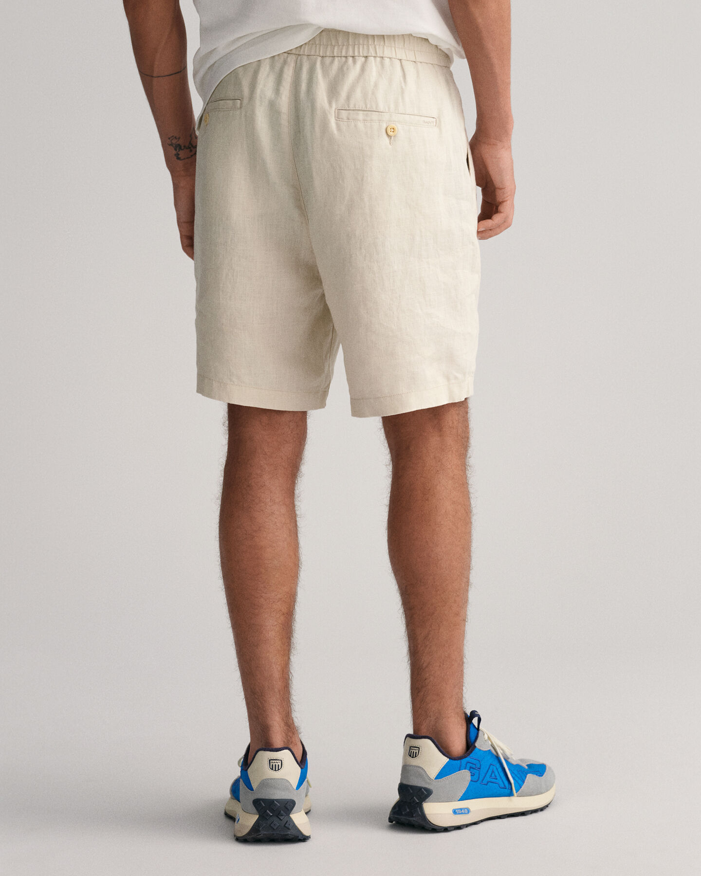 Leinenshorts mit Kordelzug