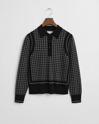 Houndstooth Jacquard Polopullover