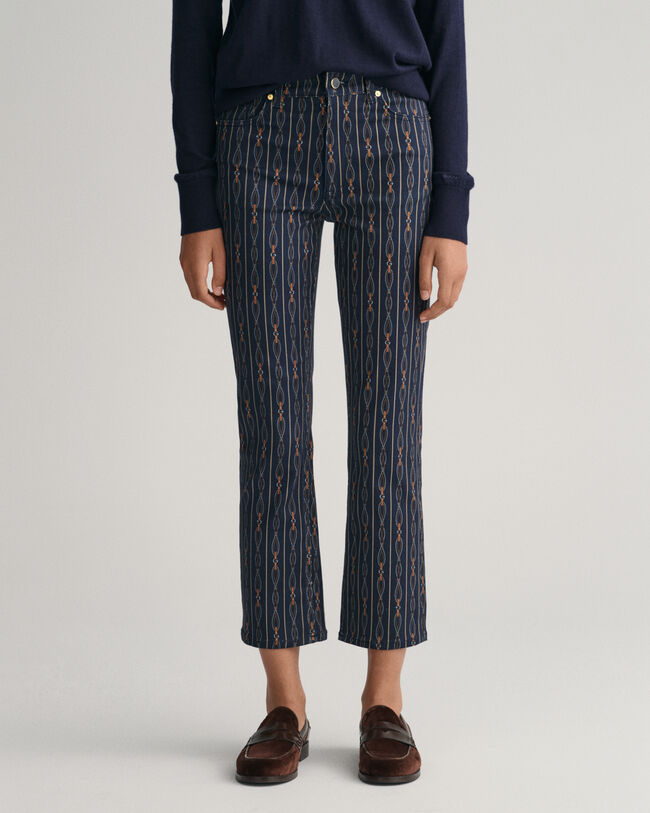 Verk&uuml;rzte Rope Striped Jeans