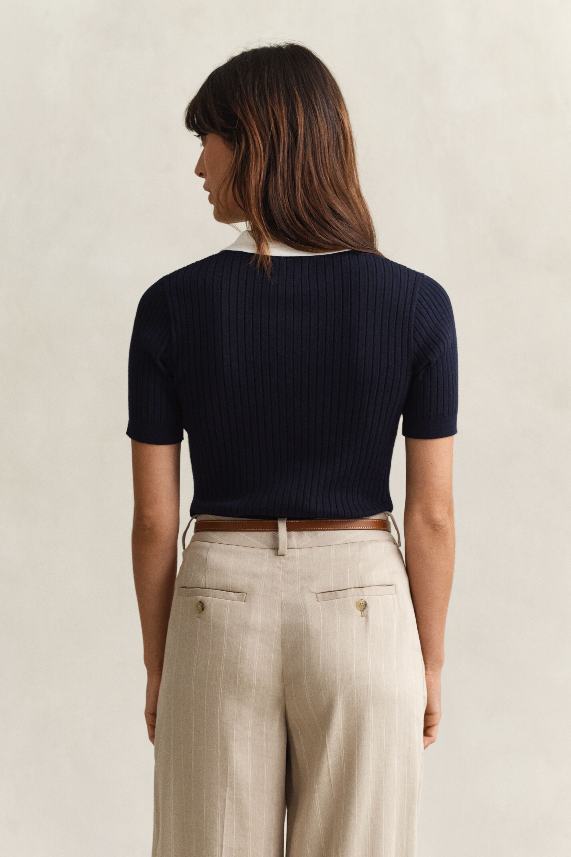 Gerippter Kurzarm-Rugger