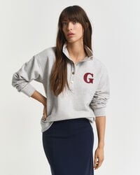 G-Badge Sweatshirt mit halblanger Knopfleiste