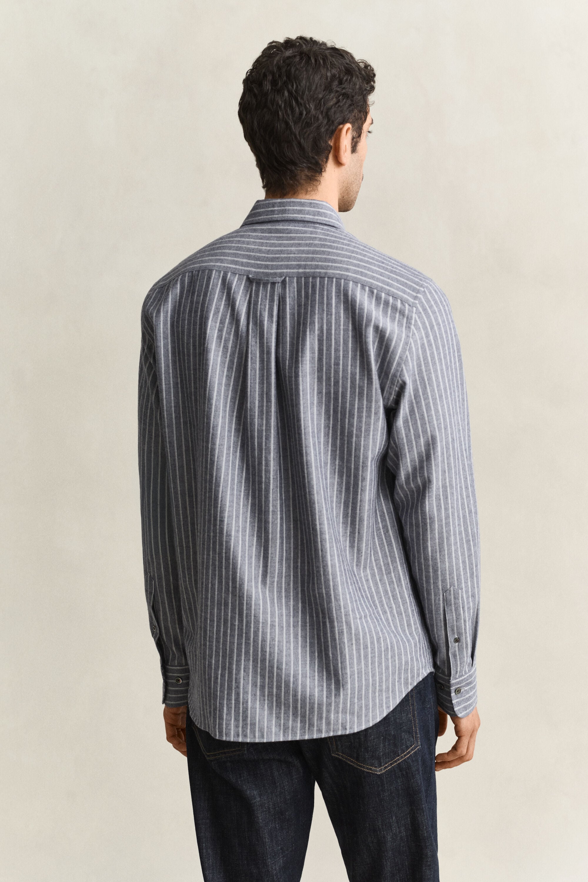 Gestreiftes Flanellhemd aus Melange-Garn
