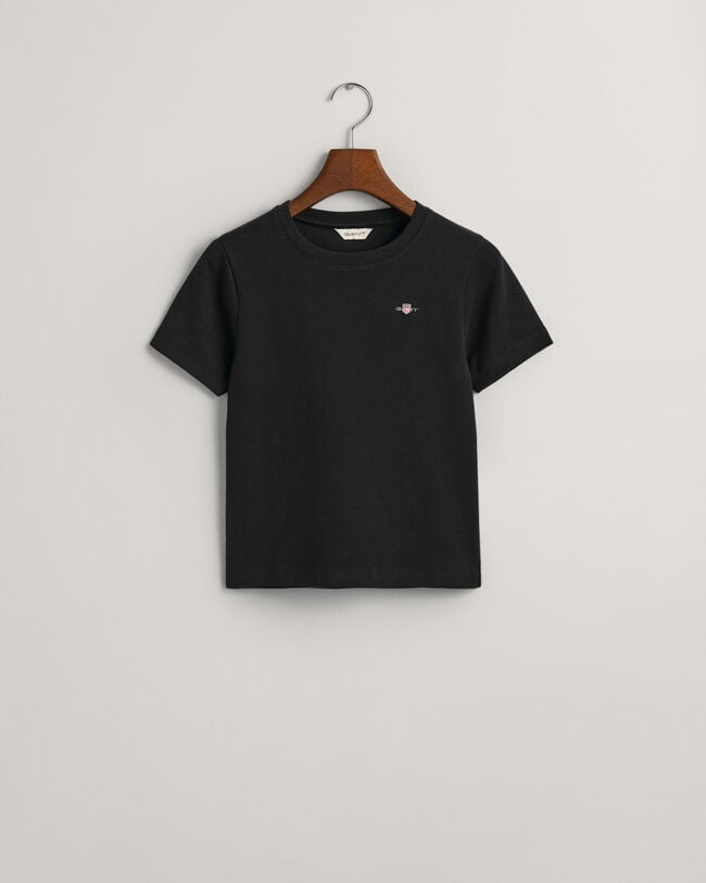 Teens Girls Geripptes Shield T-Shirt