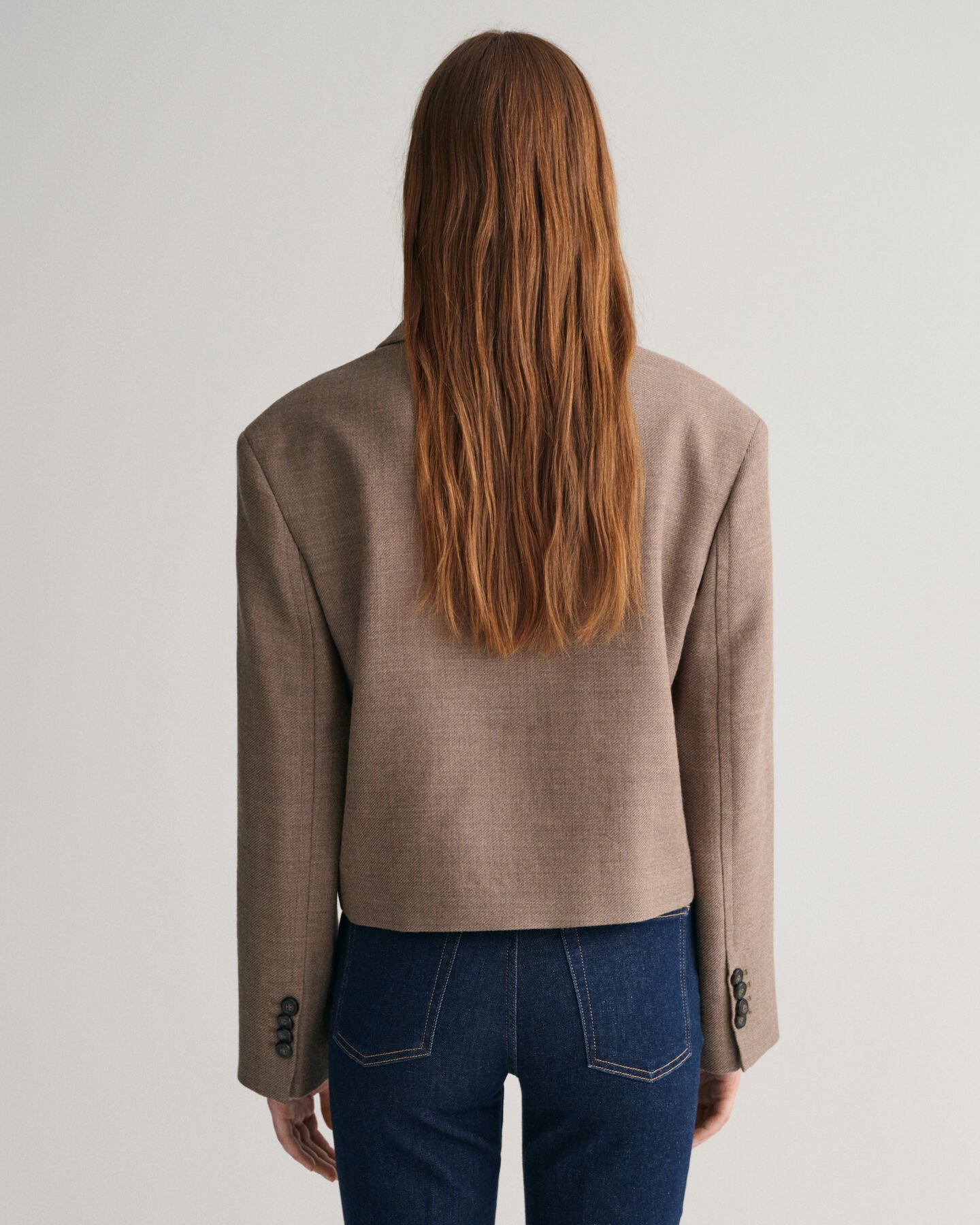 Verkürzte Blazerjacke aus Wolle