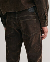Relaxed Fit Flocked Samt Jeans