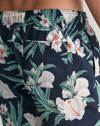 Badeshorts mit Oleander-Print