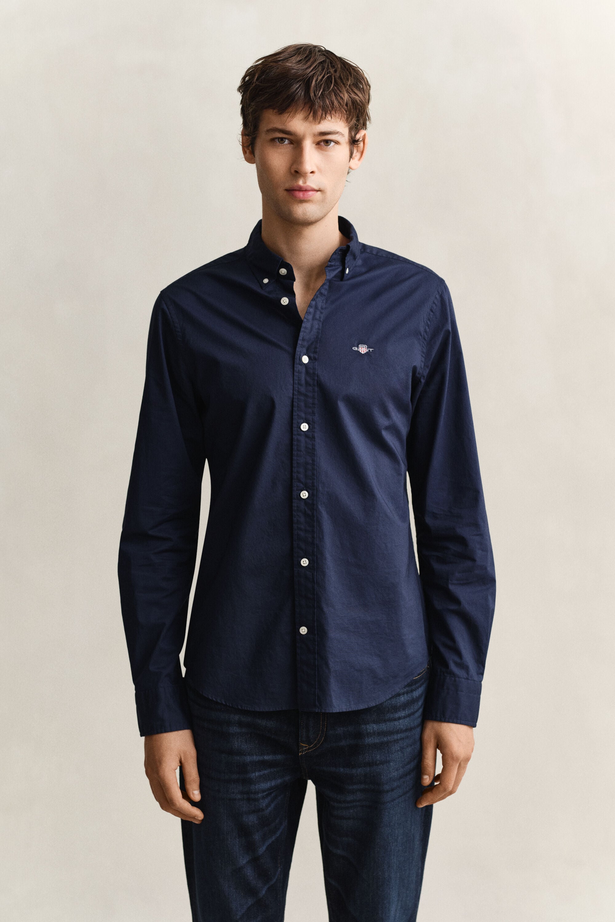 Slim Fit Classic Popeline Hemd