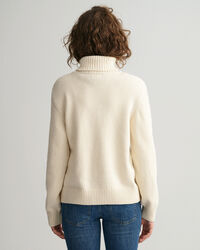 Teen Girls Rollkragenpullover mit Zopfmuster