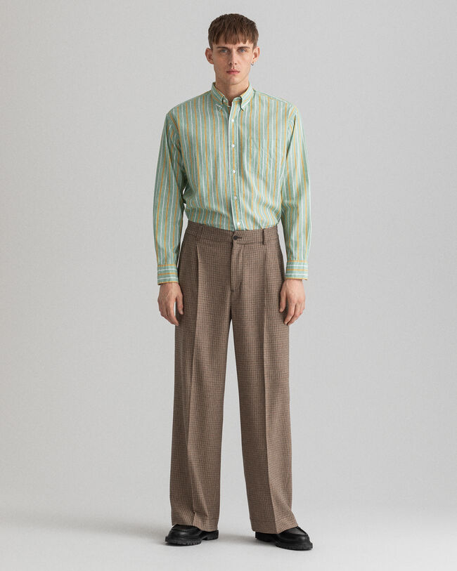 Karierte Anzughose mit Bundfalten