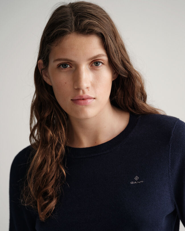 Baumwoll Kaschmir Rundhalspullover