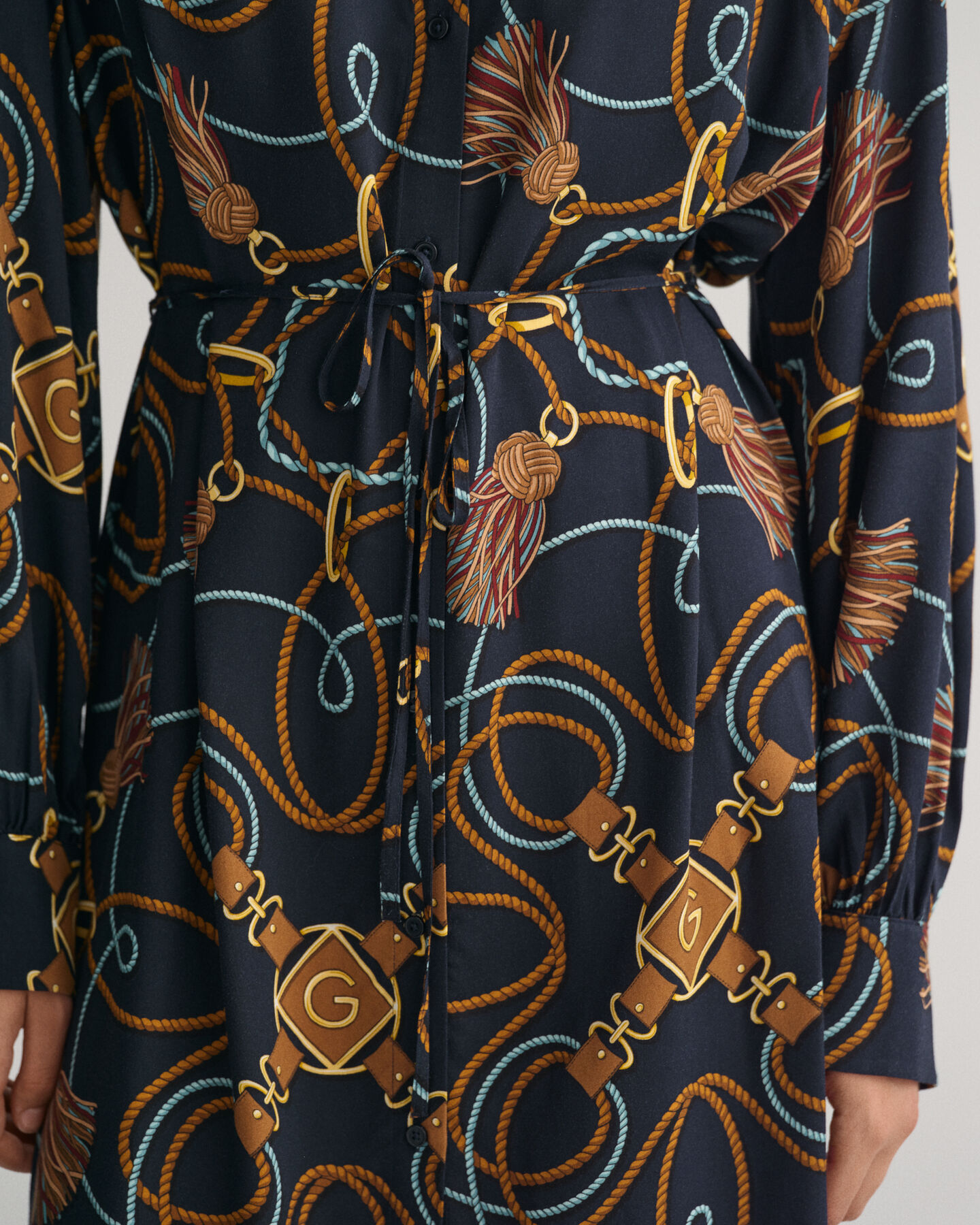 Hemdblusenkleid mit Seil-Print