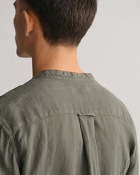 St&uuml;ckgef&auml;rbtes Regular Fit Leinen Hemd