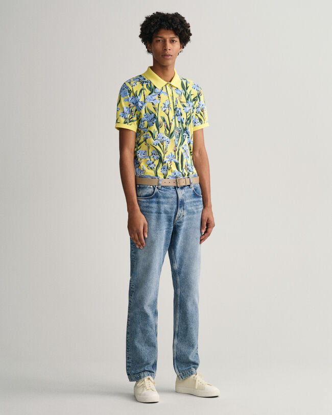 Iris Piqu&eacute; Poloshirt mit Print