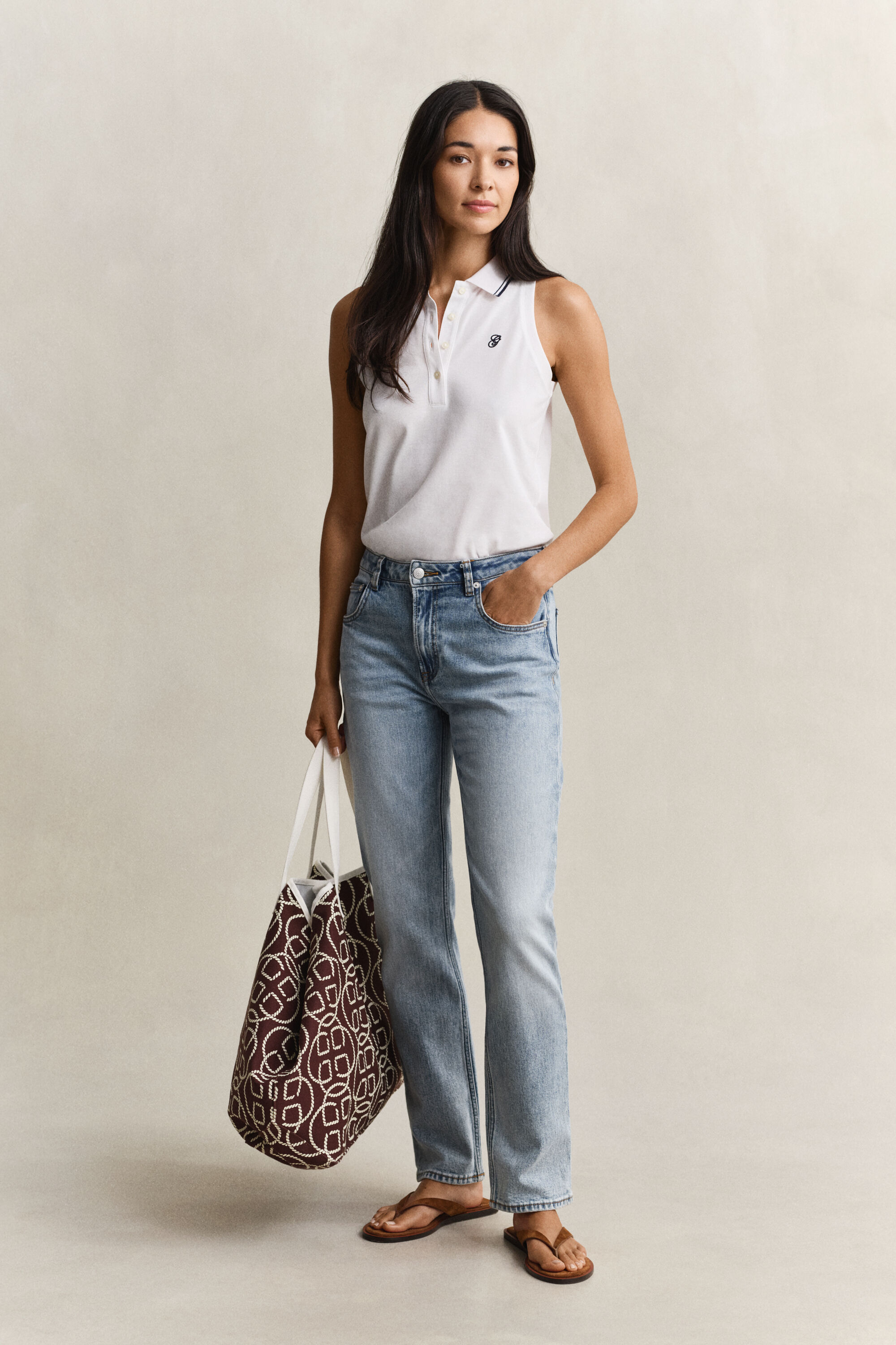 Ärmelloses Piqué-Poloshirt