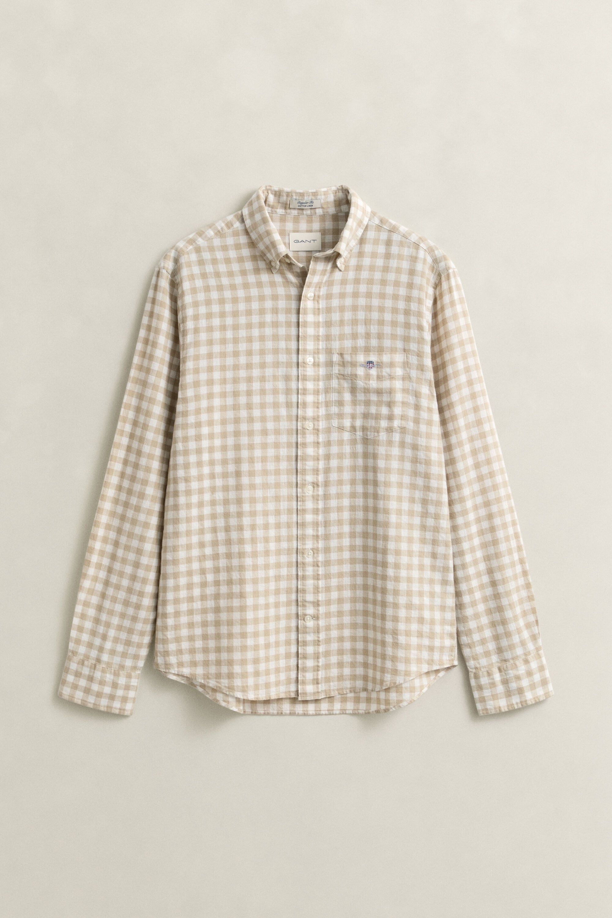 Gingham Hemd aus Leinenmix