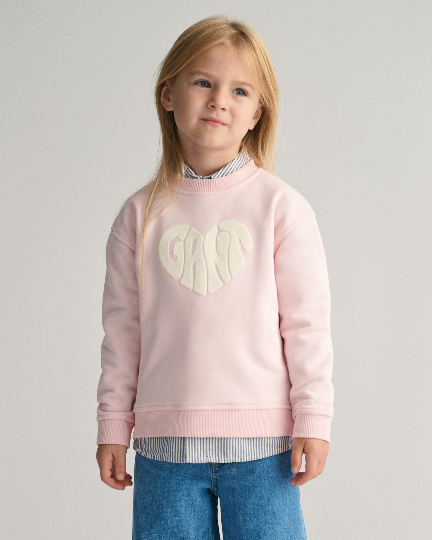 Girls Heart Graphic Rundhals-Sweatshirt