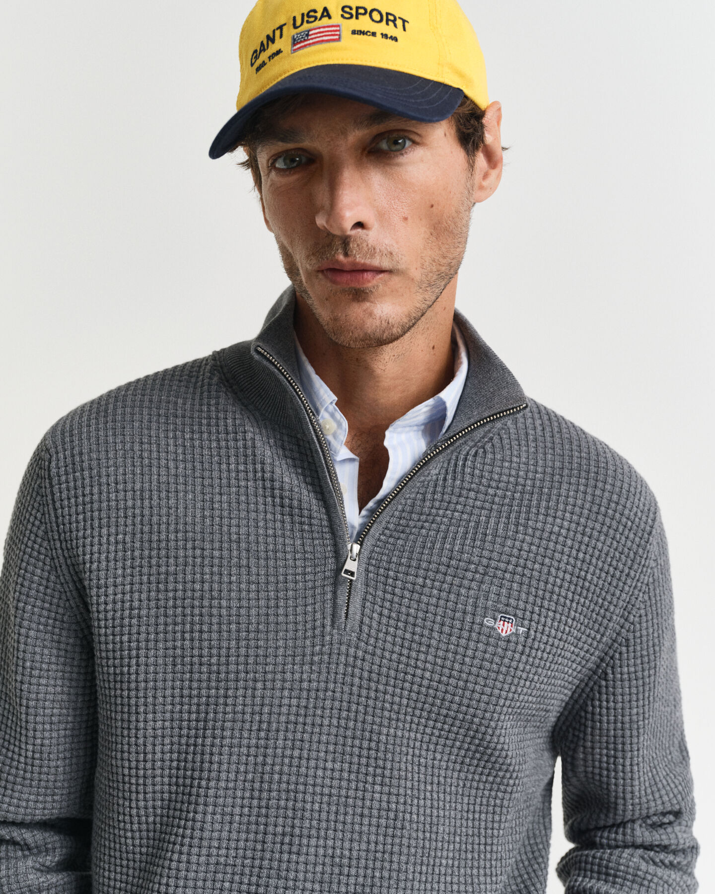 Troyer aus strukturierter Baumwolle